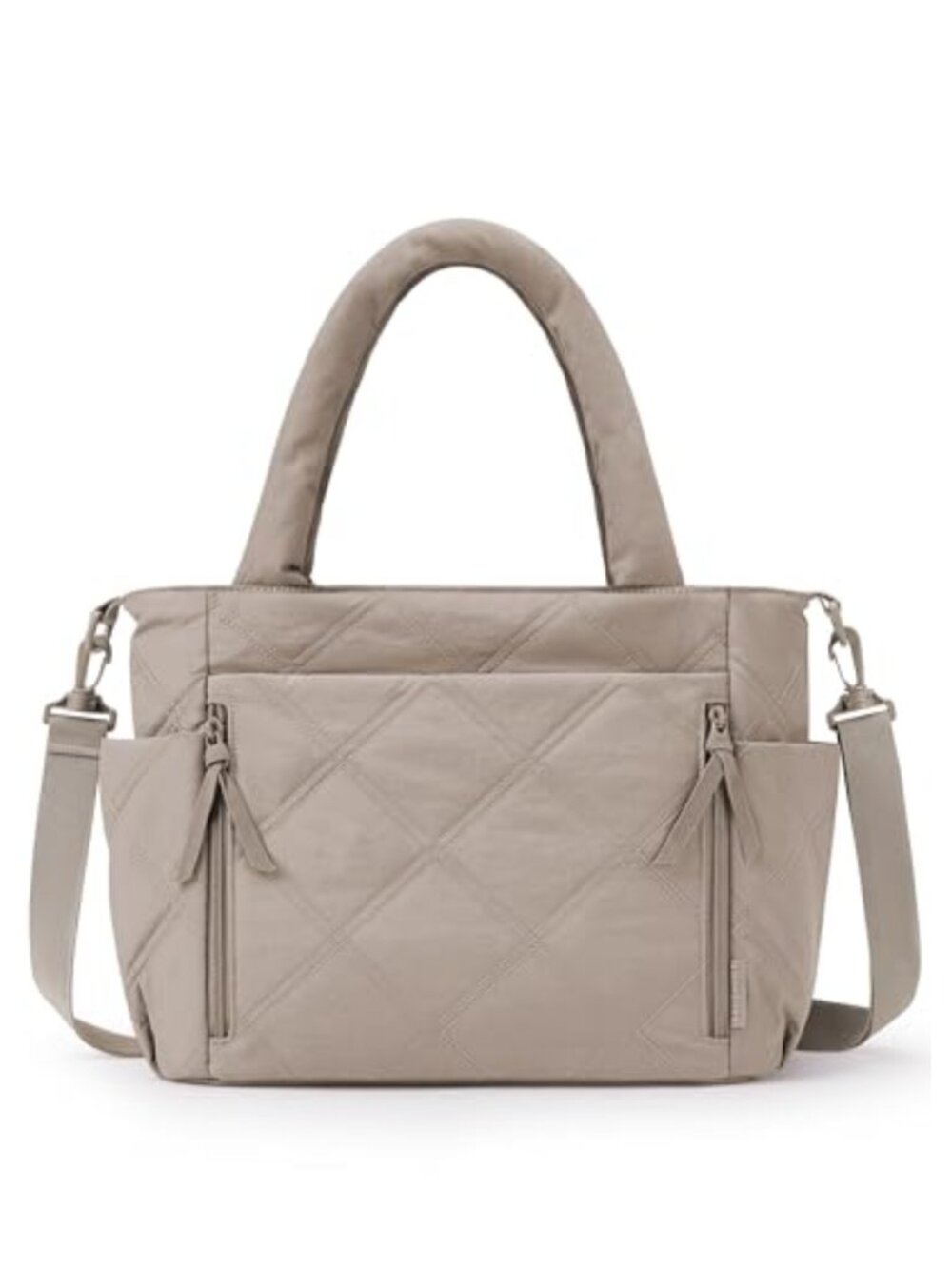 Puffer Quilted Tote Bag Crossbody Fits 15.6" Laptop 21L Lightweight Purse